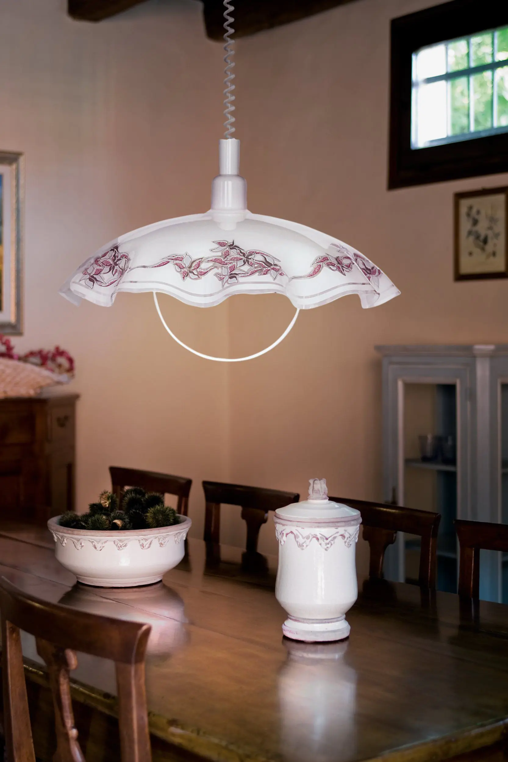 Eglo Pendelleuchte Vetro weiß lila schwarz