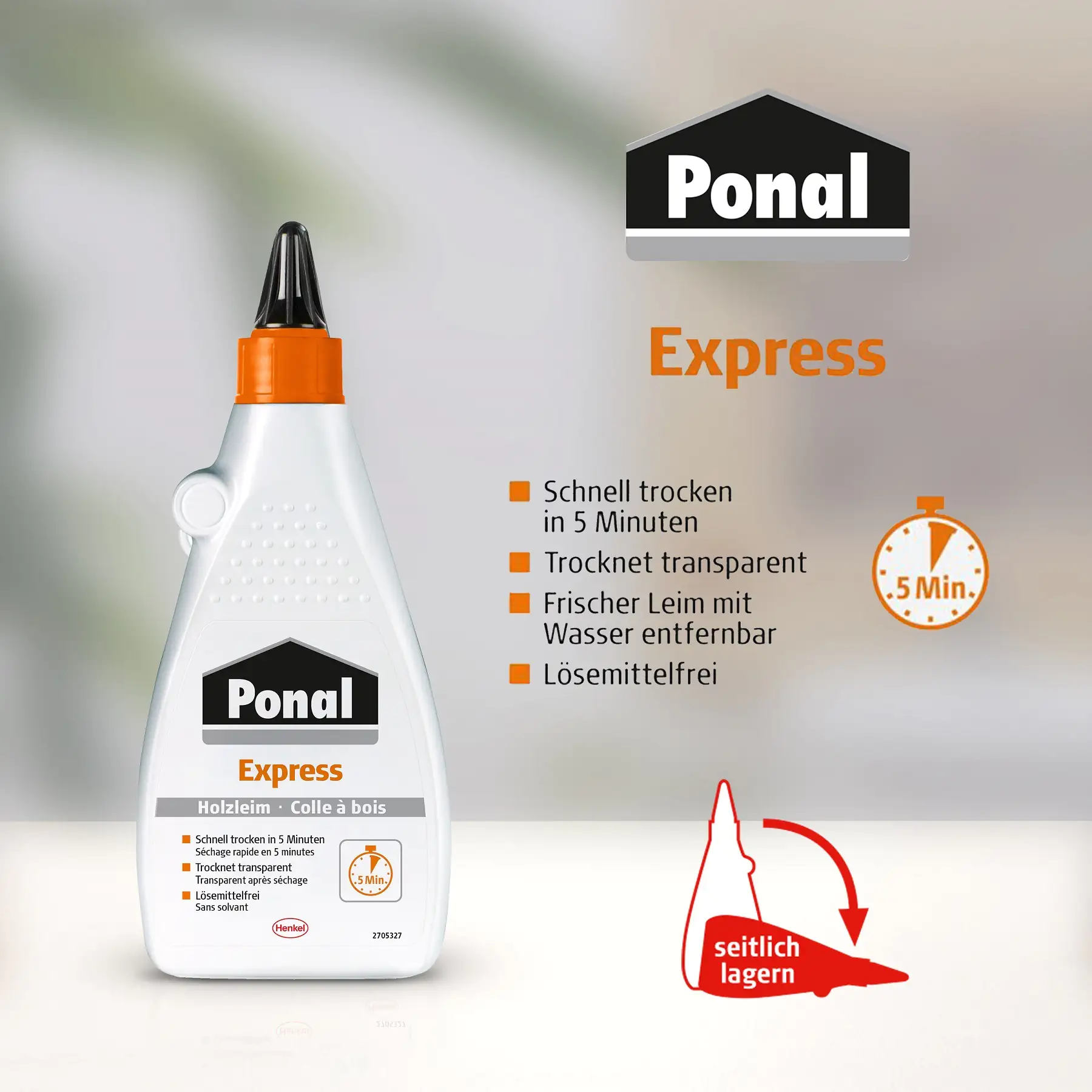 Ponal Holzleim Express 550 g Flasche, transparent