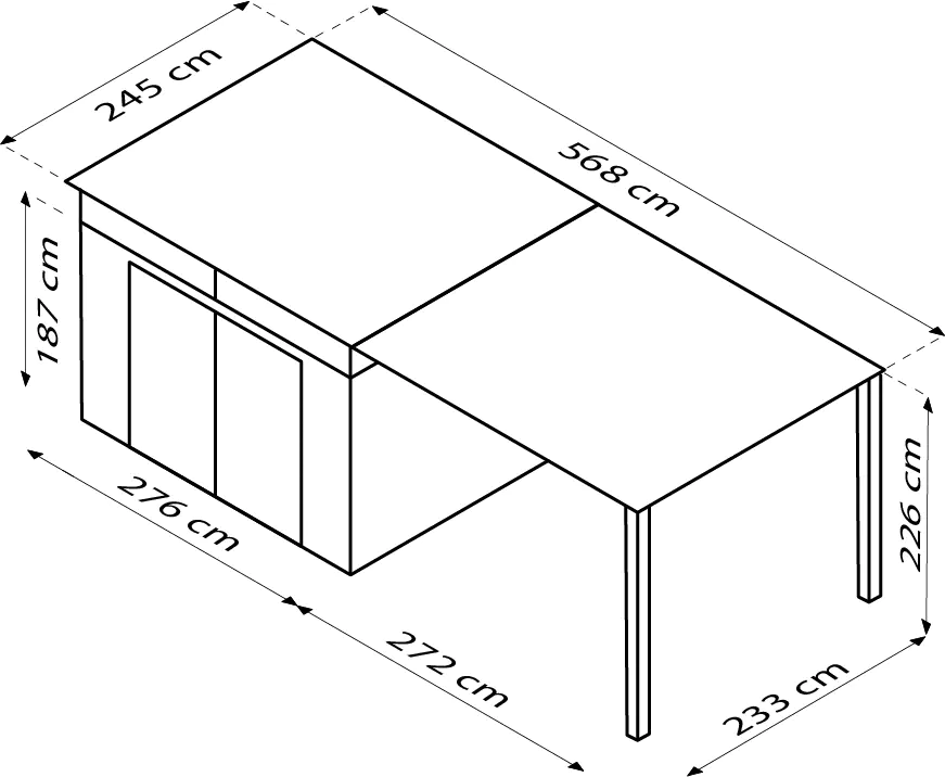 Pergart Metallgerätehaus Rheinfelden 108 Set 290 x 245 x 226 cm anthrazit