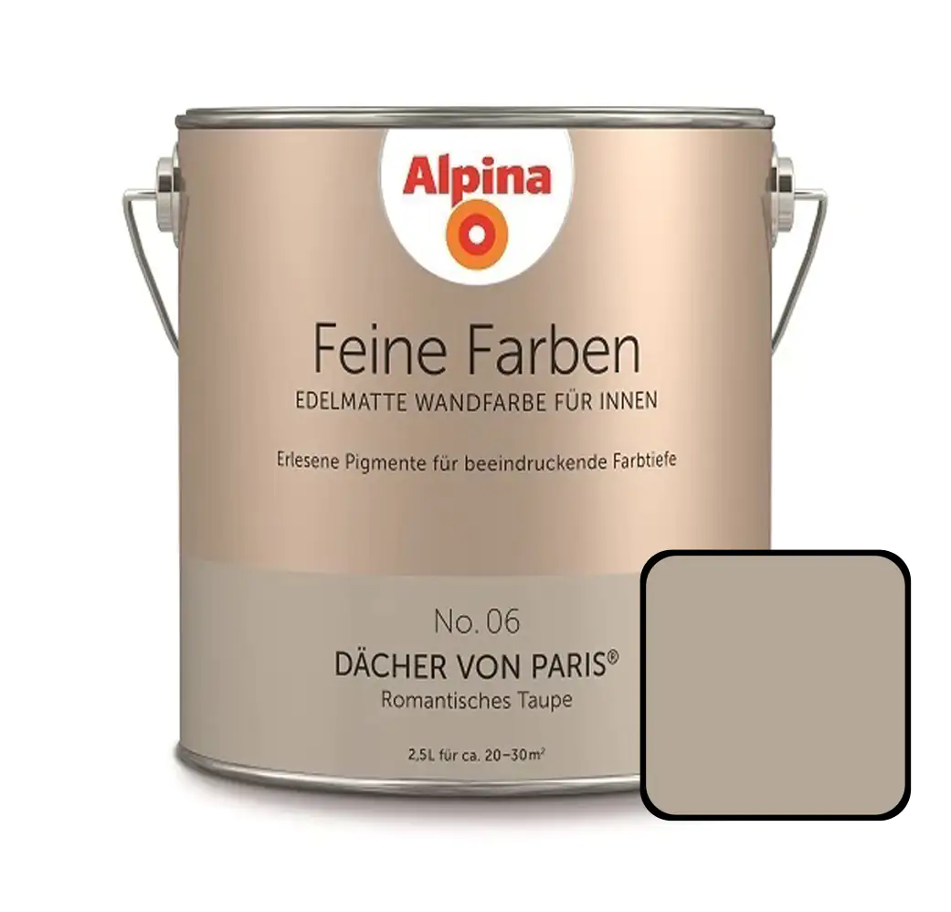 Alpina Feine Farben No. 06 Dächer von Paris 2,5 L romantisches graubraun edelmatt Alpina Feine Farben No. 06 Dächer von Paris 2,5 L romantisches graubraun edelmatt