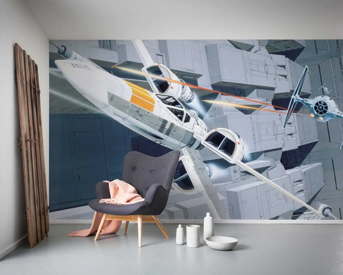 4055065510830_1 Komar Vlies Fototapete Star Wars Classic X-Wing vs. TIE-Fighter 500 x 250 cm