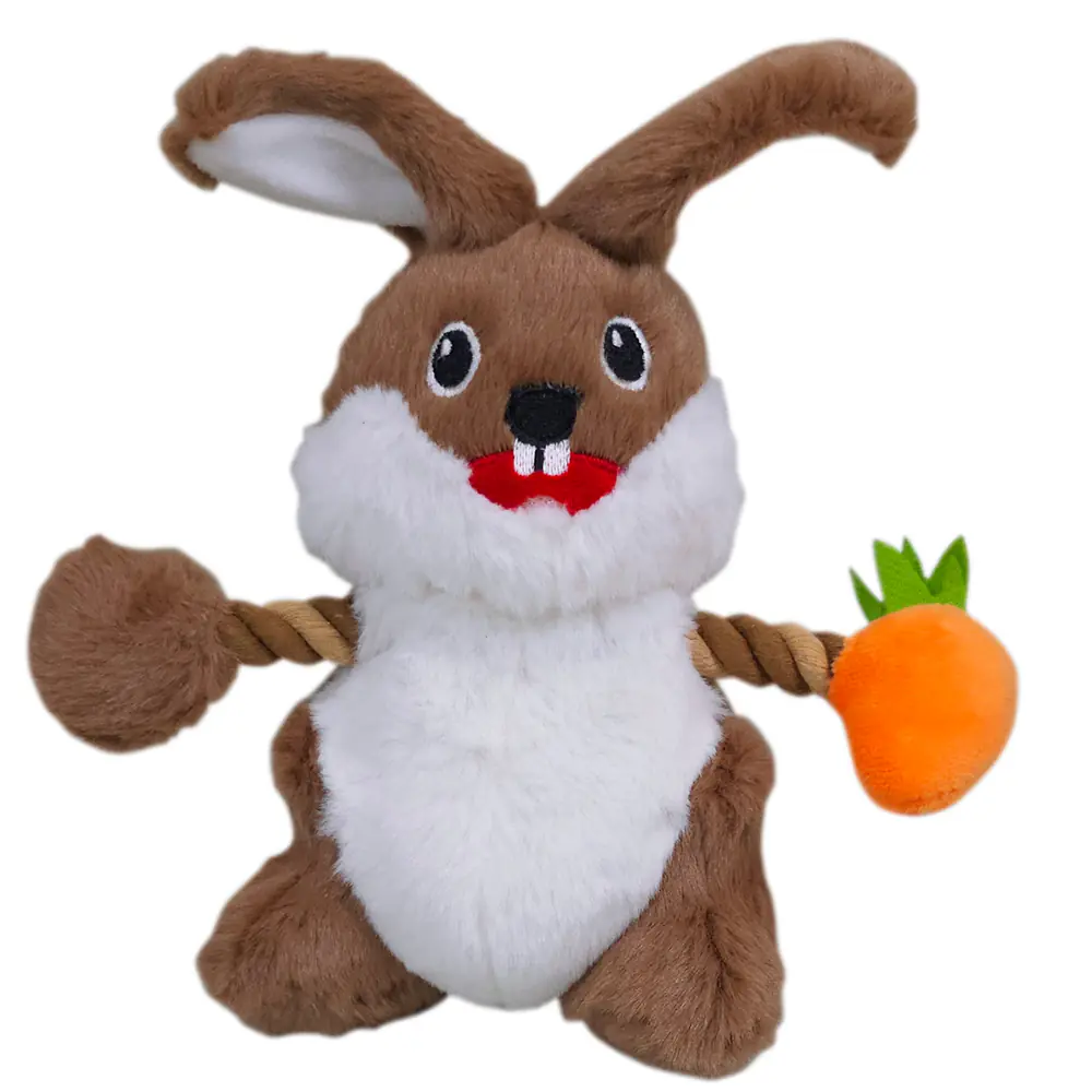 Nobby Hundespielzeug Plüsch Osterhase mit Seil 16 cm