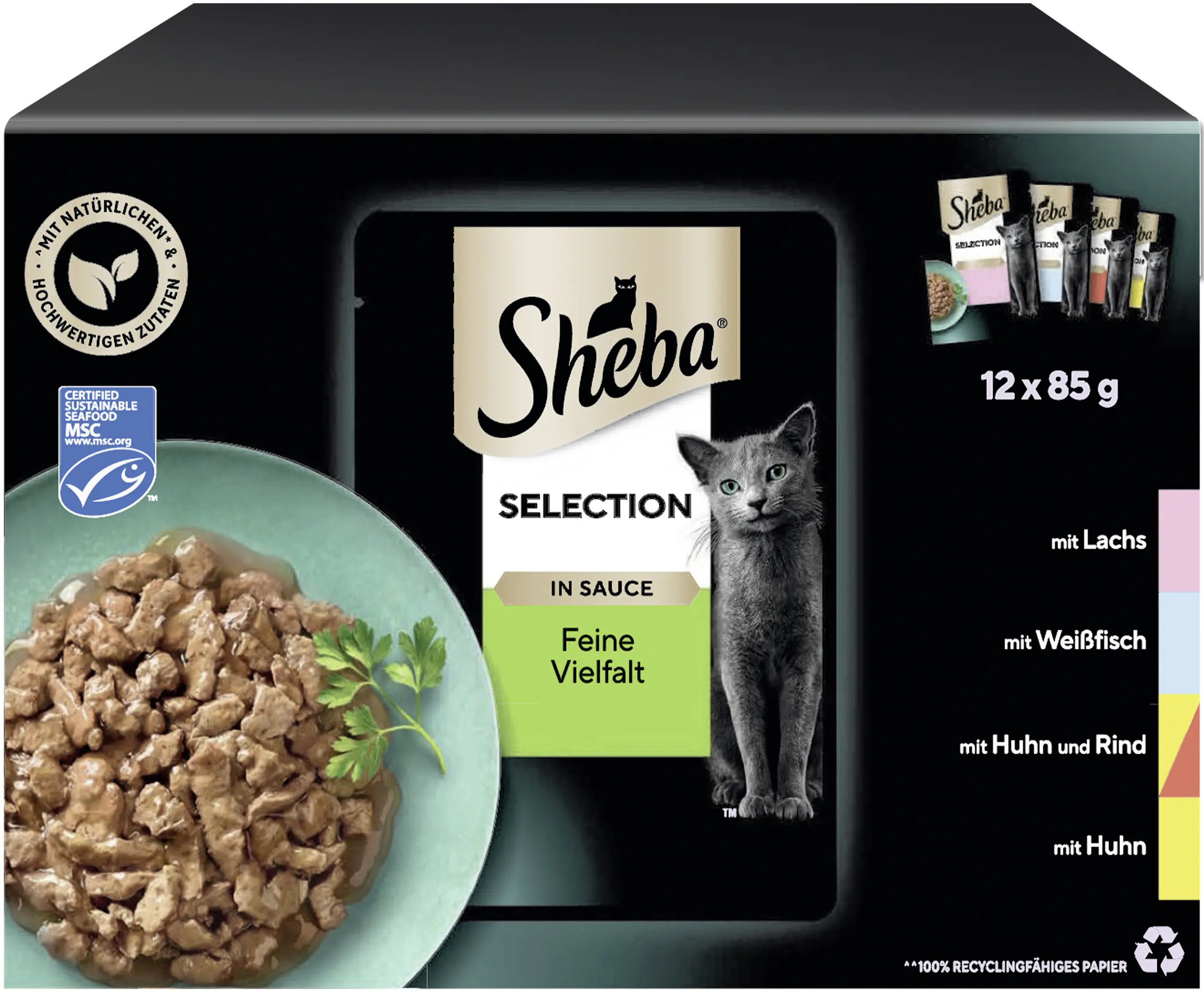 Sheba Selection in Sauce Katzennassfutter Adult 12 x 85 g Feine Vielfalt