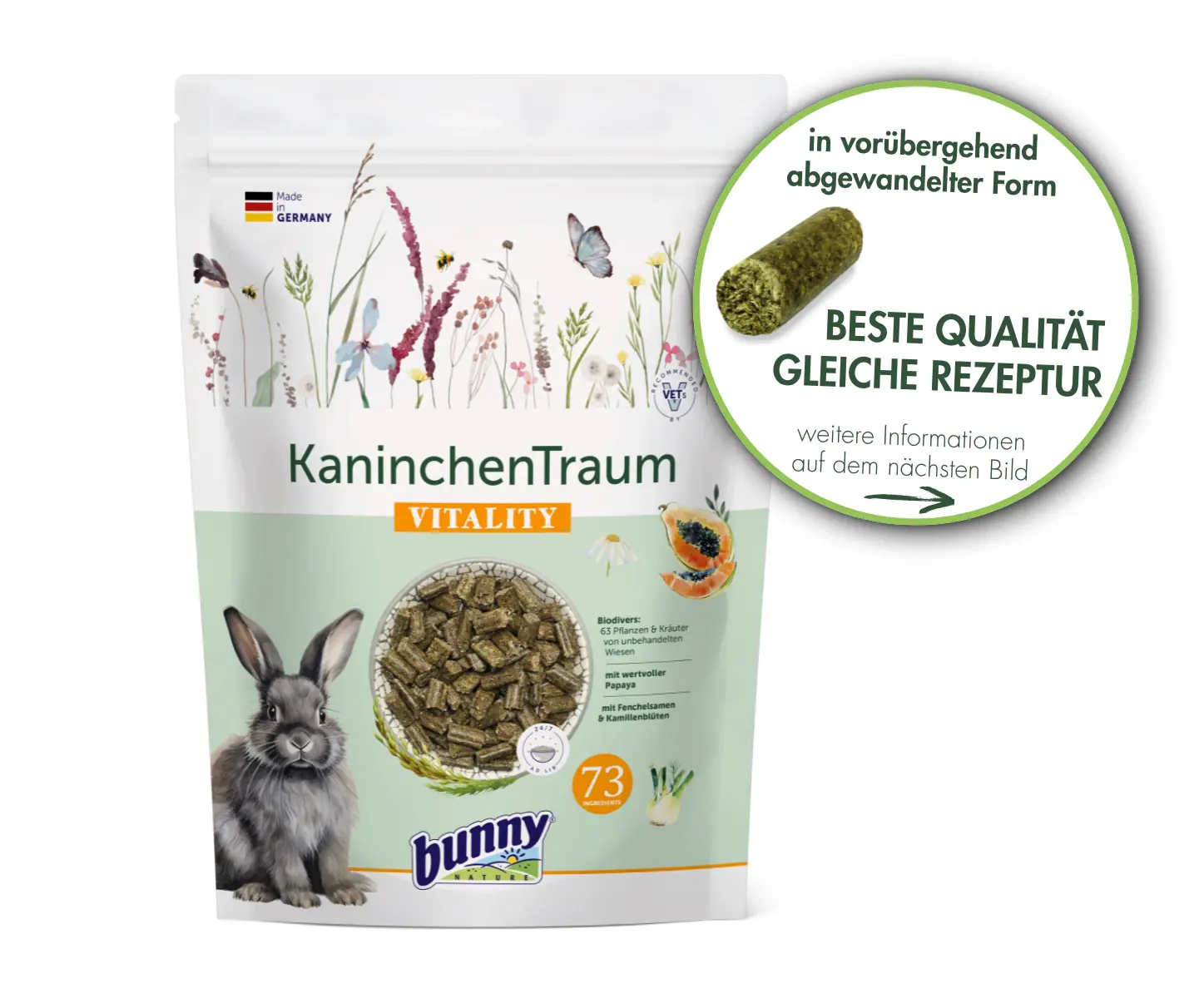 Bunny Nature Nagerfutter Kaninchen Traum Vitality 1,5 kg