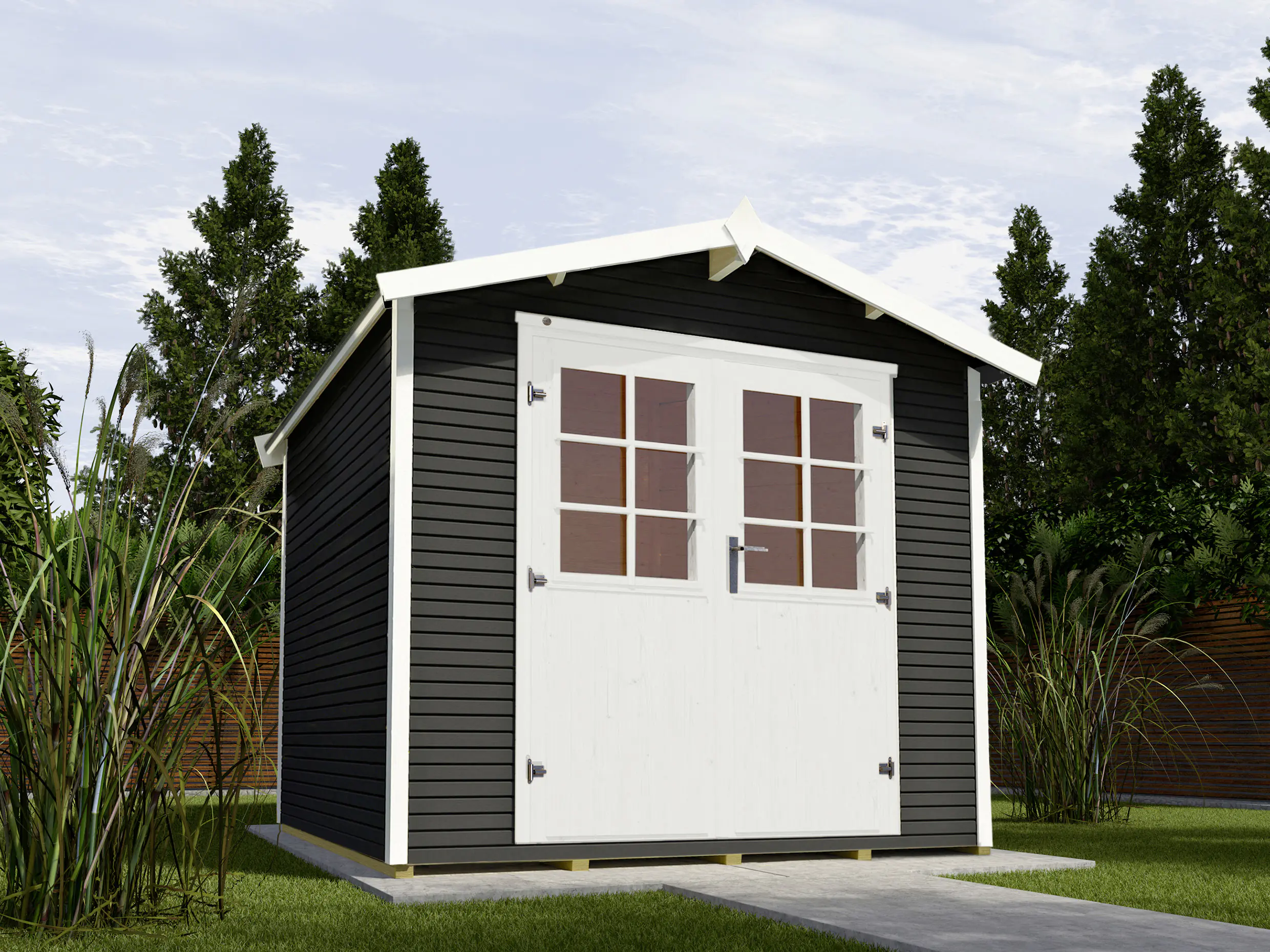 Weka Gartenhaus Kajsa 301 x 235 cm anthrazit mit Fußboden