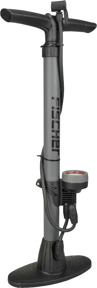 Fischer Fahrrad-Standpumpe mit Manometer für alle Ventile