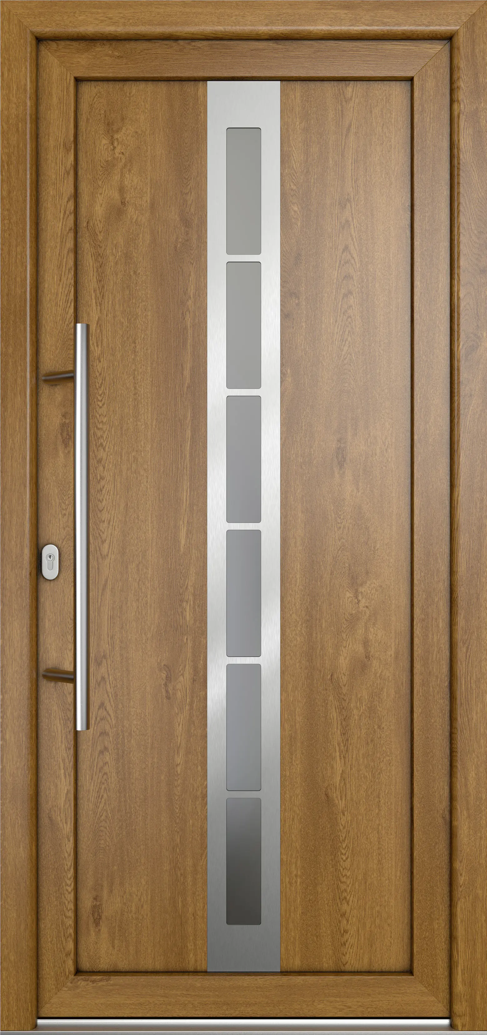 Meeth Haustür Signum Pro PVC Modell 38 98 x 208 cm DIN Links weiß/golden oak