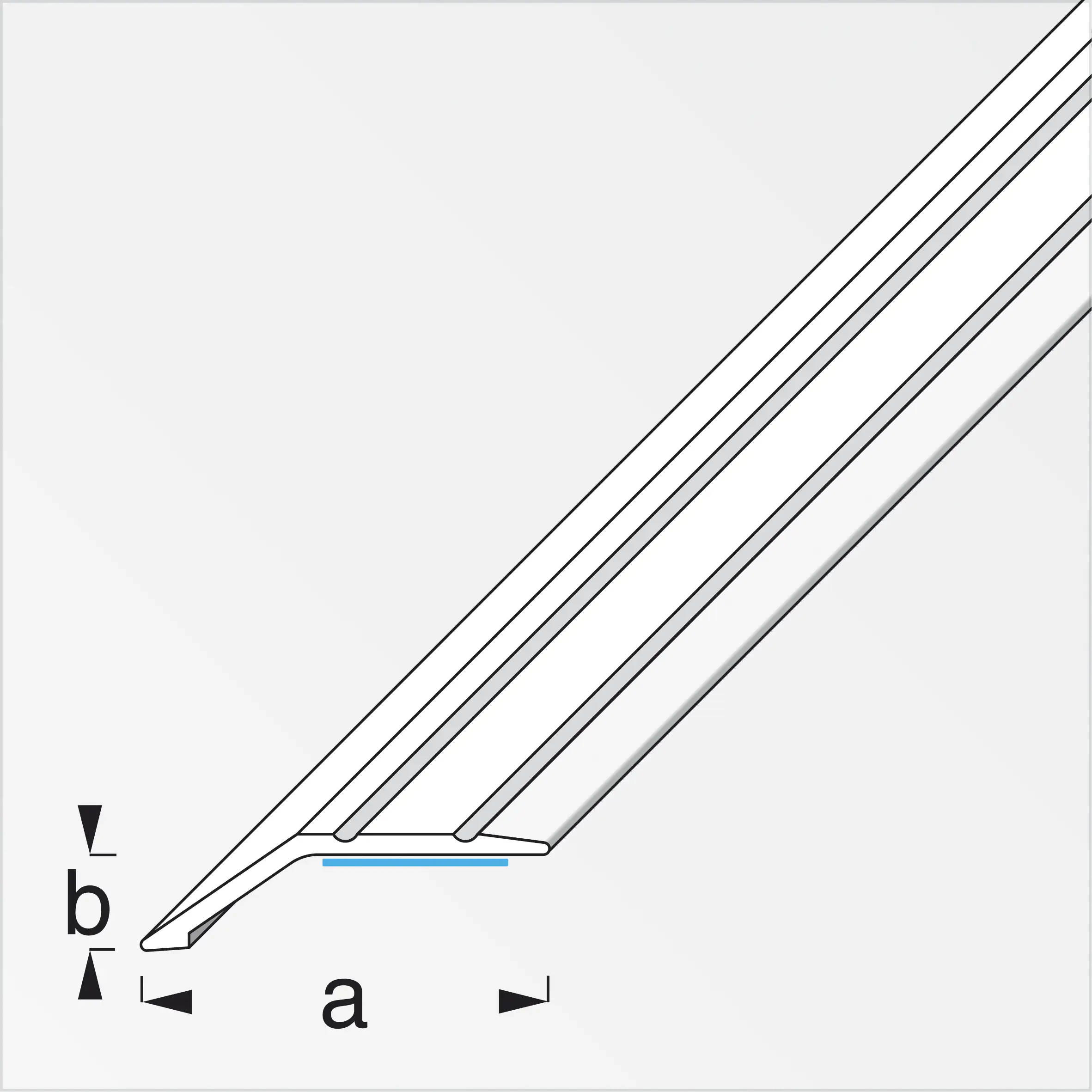 alfer Niveauausgleichs-Profil 1 m, 34 x 8 mm Aluminium eloxiert bronze