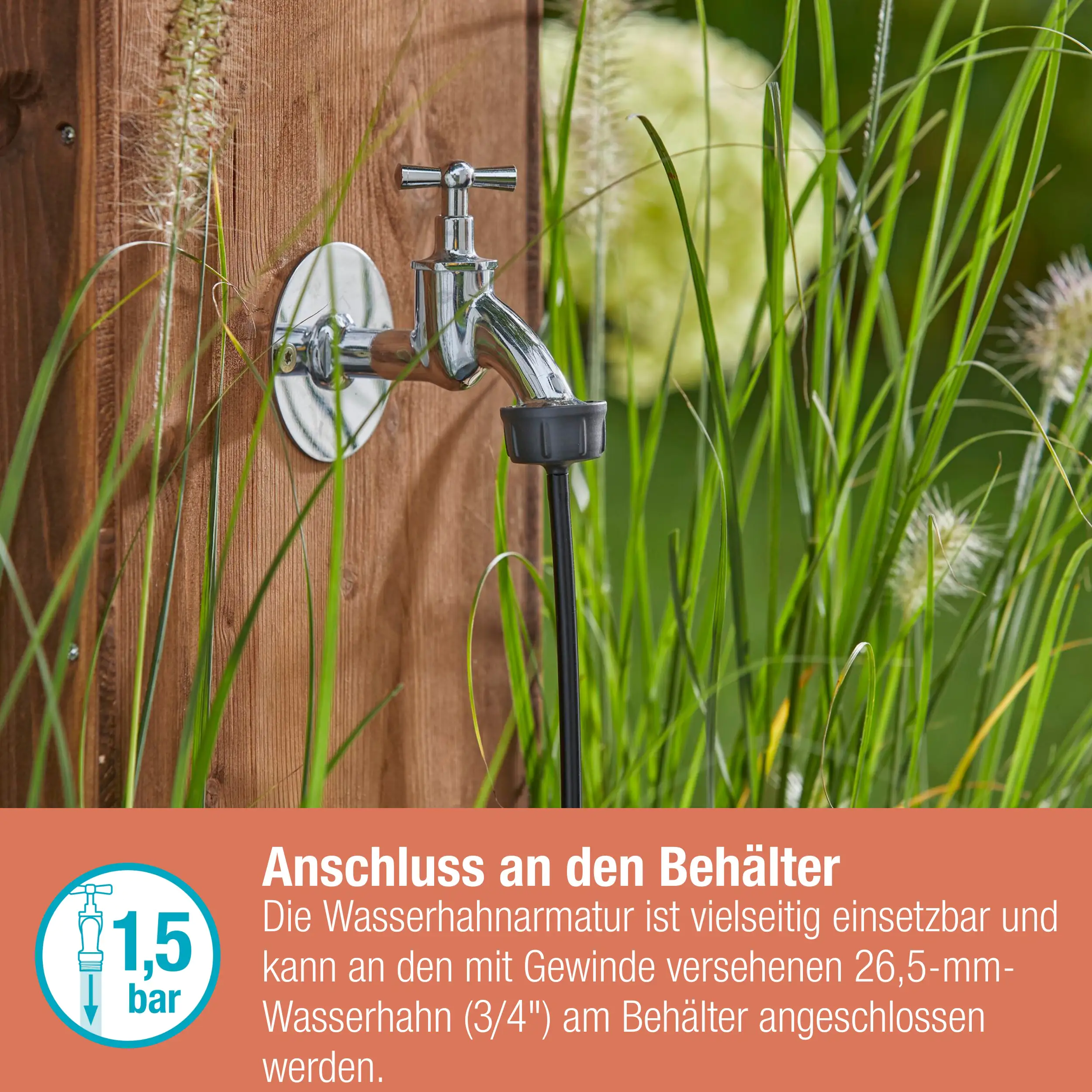 Gardena Hahnanschluss, 4,6 mm (3/16") Gardena Hahnanschluss, 4,6 mm (3/16")