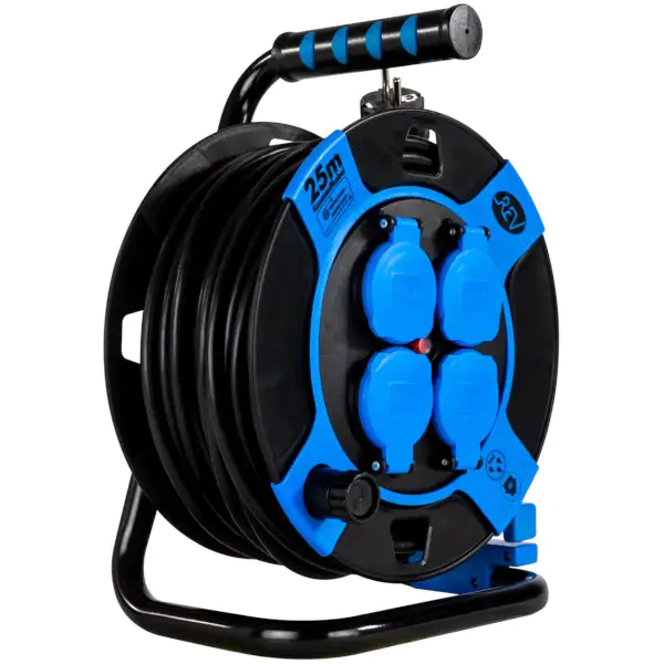 REV Kabeltrommel 25m Außen Kompakt, H05VV-F3G1,5, blau REV Kabeltrommel 25m Außen Kompakt, H05VV-F3G1,5, blau