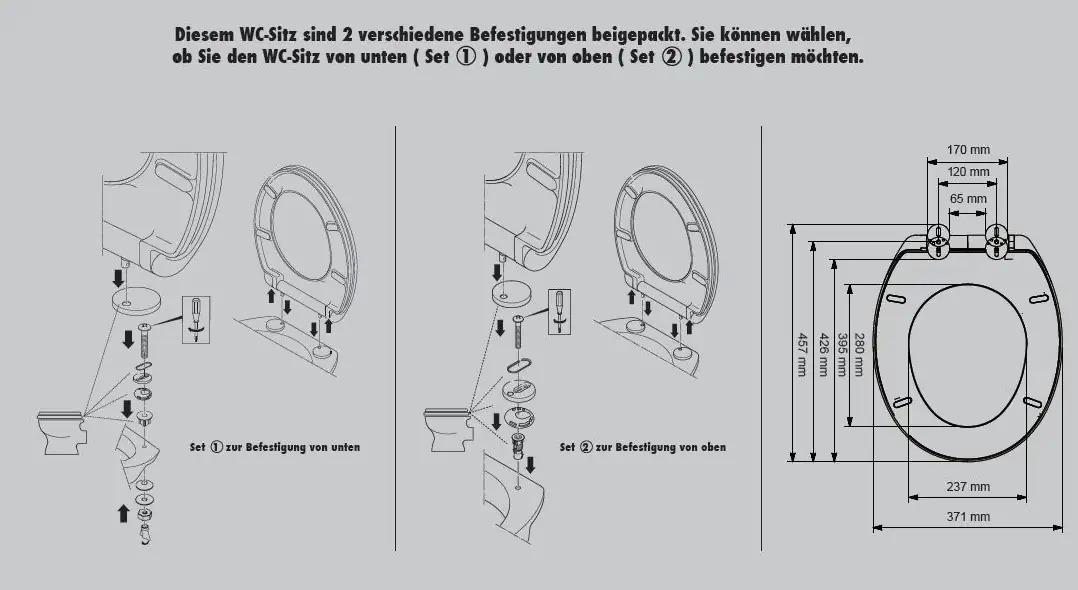 Primaster WC-Sitz mit Absenkautomatik Sunset weiß