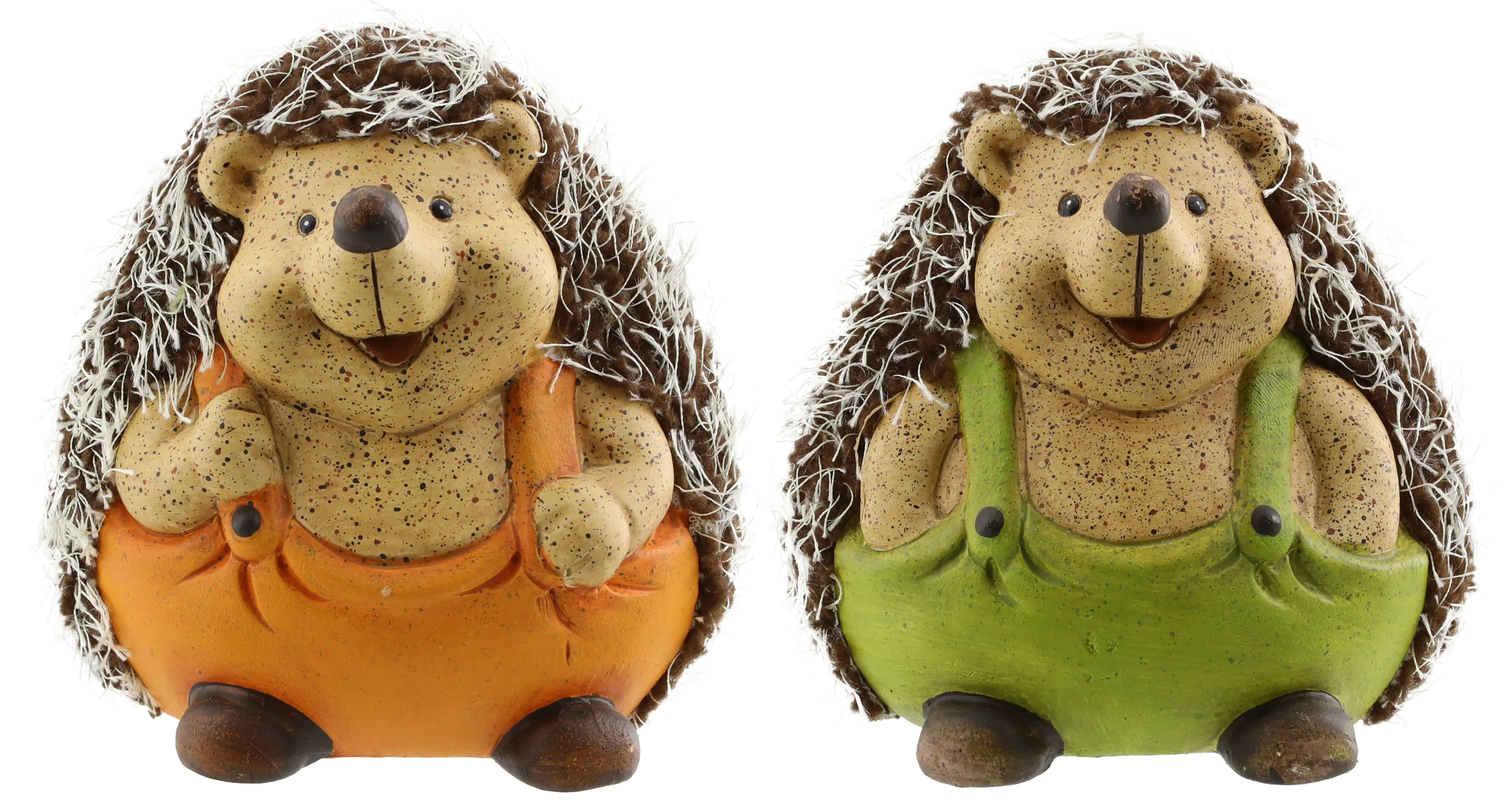 Igel aus Keramik m. Stoffstacheln 12 cm