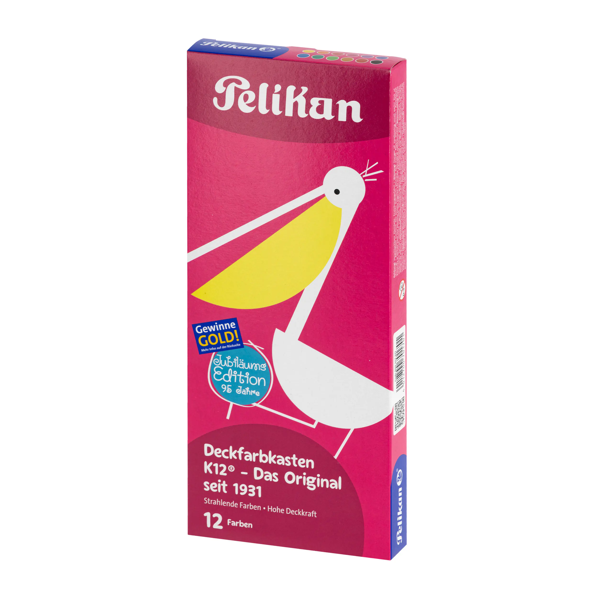 Pelikan Deckfarbkasten K12 Retro‐Edition 12 Farben + 1 Weiß