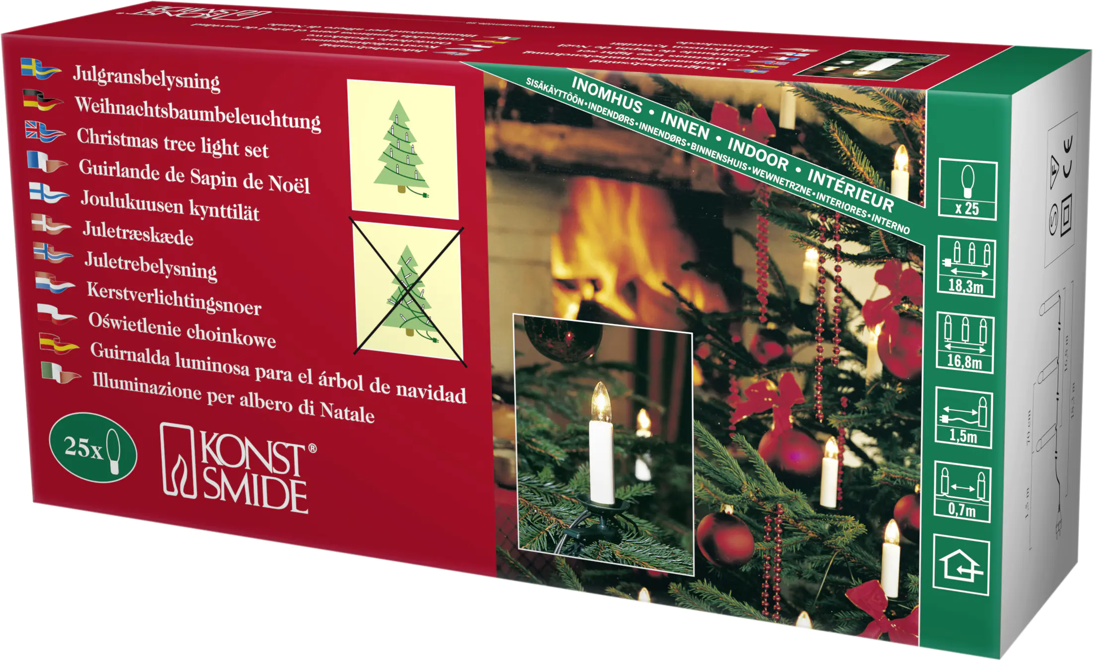 Konstsmide Baumkette One String 25 Top Birnen, warmweiß