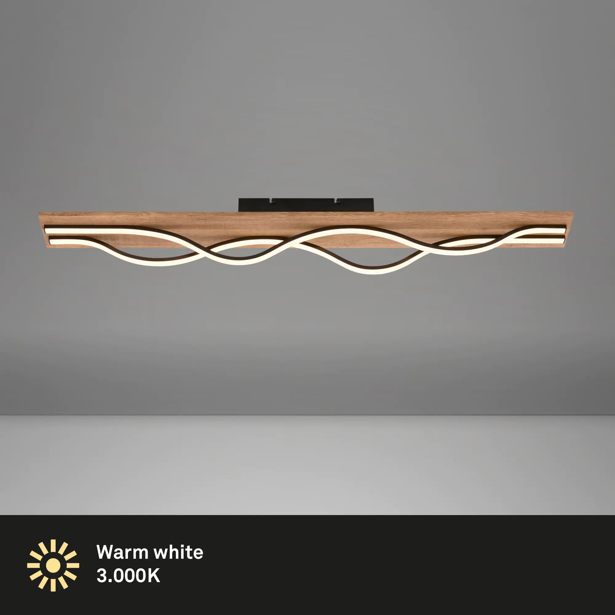 Briloner LED-Deckenleuchte VINKA schwarz Holz Briloner LED-Deckenleuchte VINKA schwarz Holz
