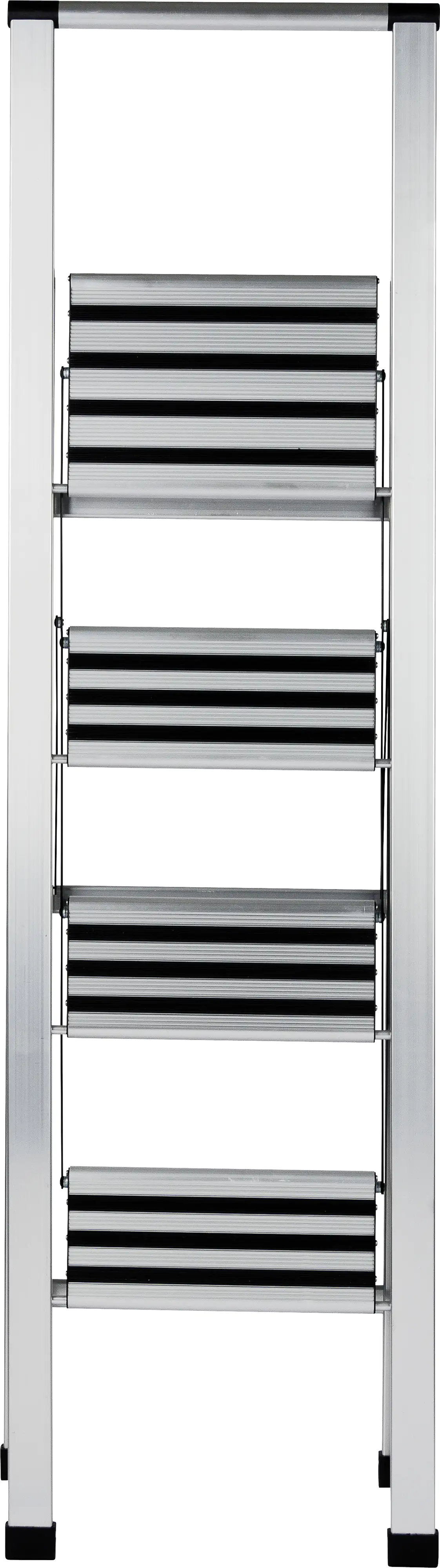 4008838601006 Wenko Alu-Design Klapptrittleiter 4-Stufig, Ultraflach, Breite Stufen, max. 150 kg,