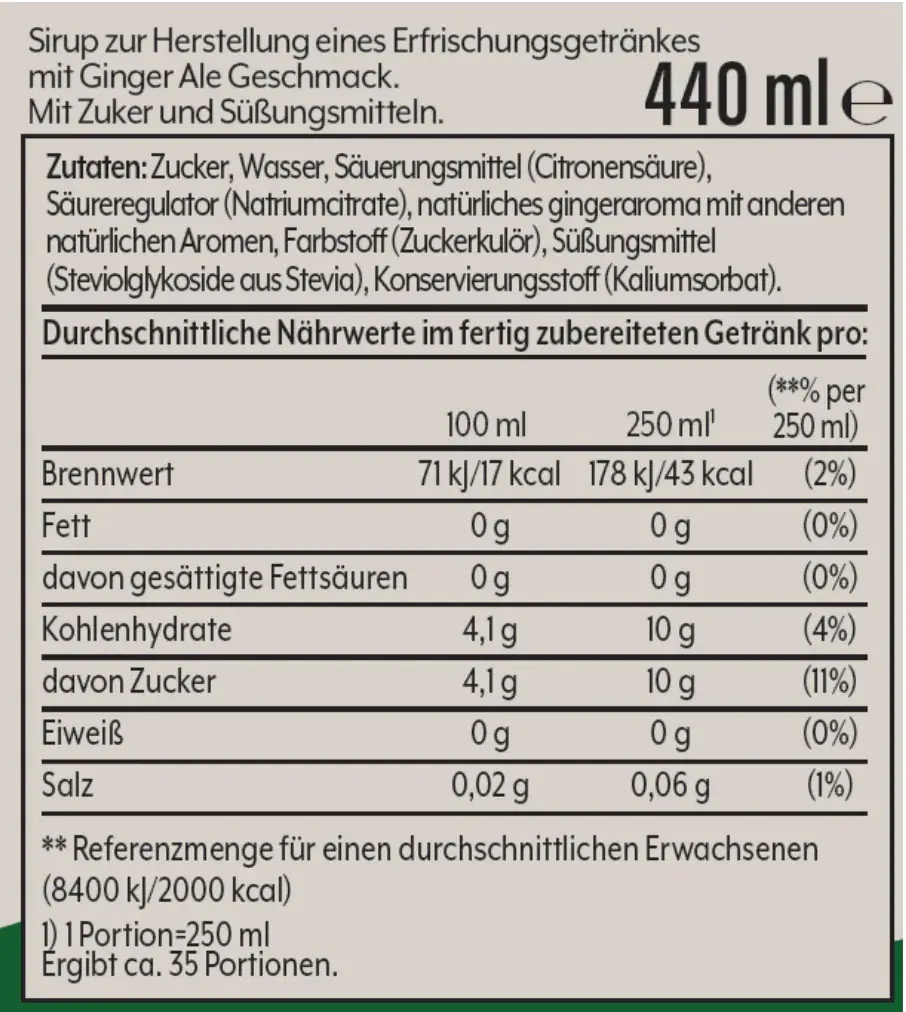 Sodastream Sirup Ginger Ale 440ml