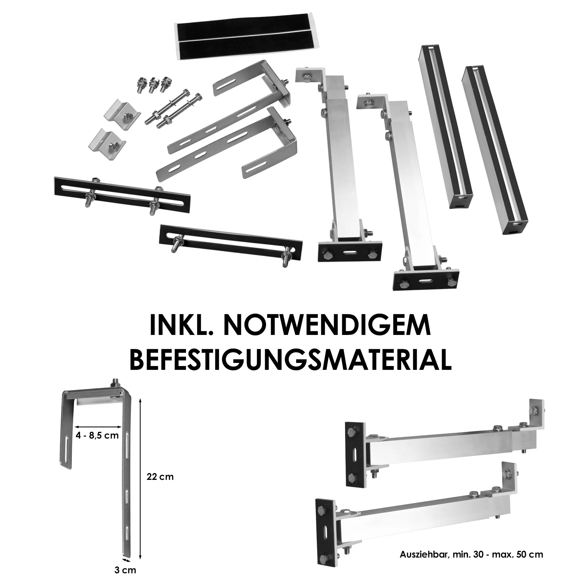 Vale Solarmodul-Halterung für eckige Geländer (2 Panele) Vale Solarmodul-Halterung für eckige Geländer (2 Panele)