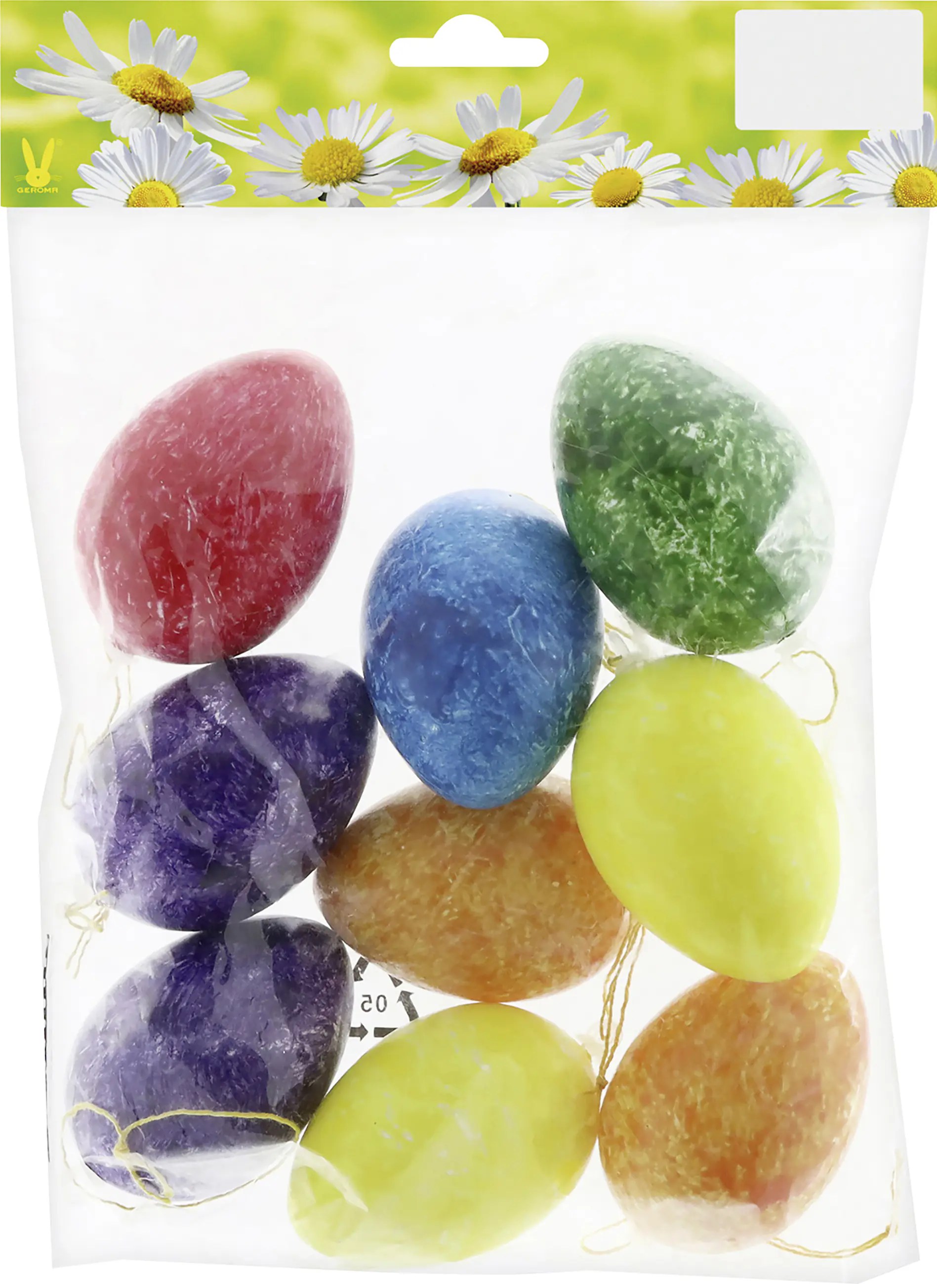 Ostereier Kunststoff zum Hängen 6 x 4 cm bunt marmoriert 9 Stück