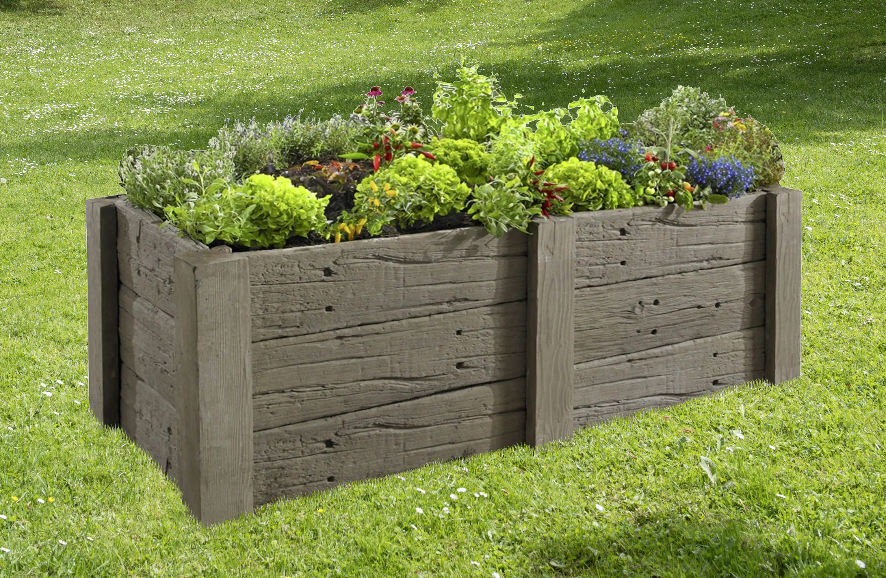 Kann Hochbeet-Set 2 Antik 210 x 110 x 75 cm braun