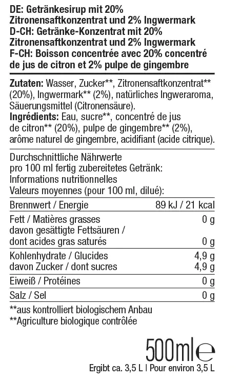 Sodastream Bio Sirup Ginger Ale 500 ml Sodastream Bio Sirup Ginger Ale 500 ml