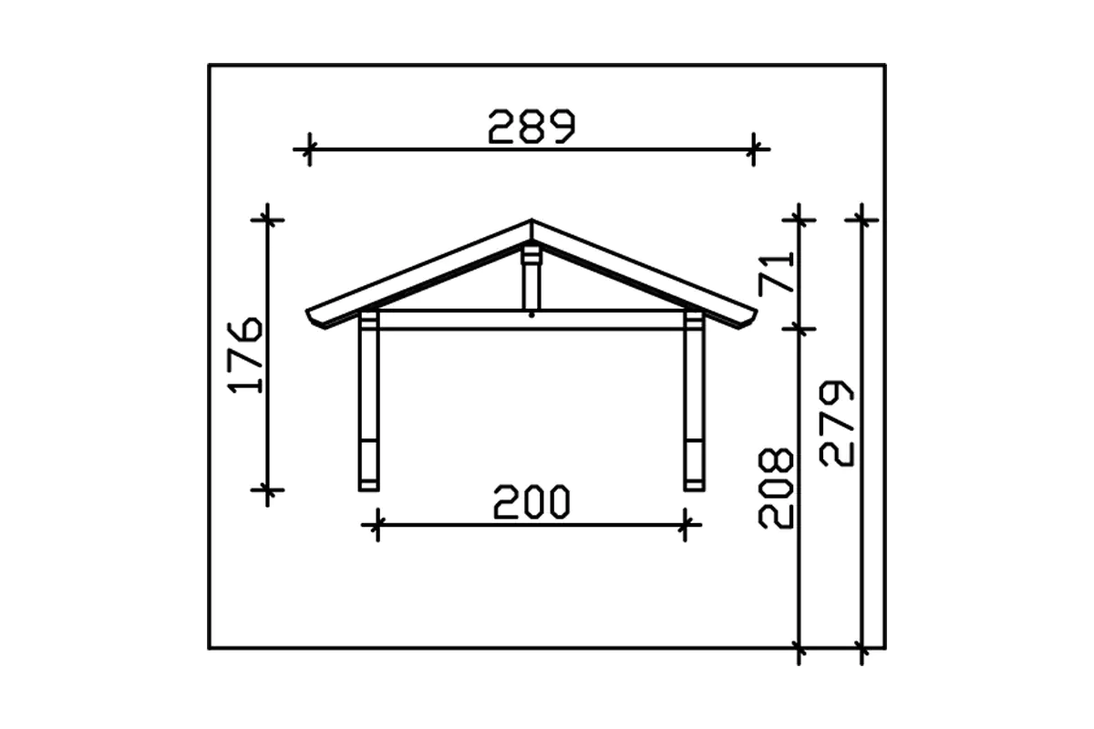 SKAN HOLZ Vordach Stralsund Typ 1 289 x 116 cm, lasiert in Eiche hell