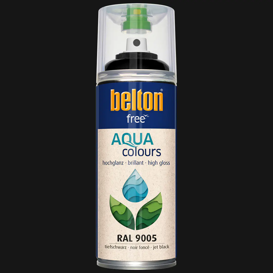 belton free Lackspray AQUAcolours 400 ml tiefschwarz hochglanz