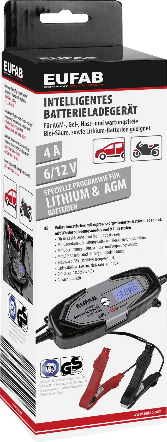EUFAB Intelligentes Batterieladegerät 6/12V 4A