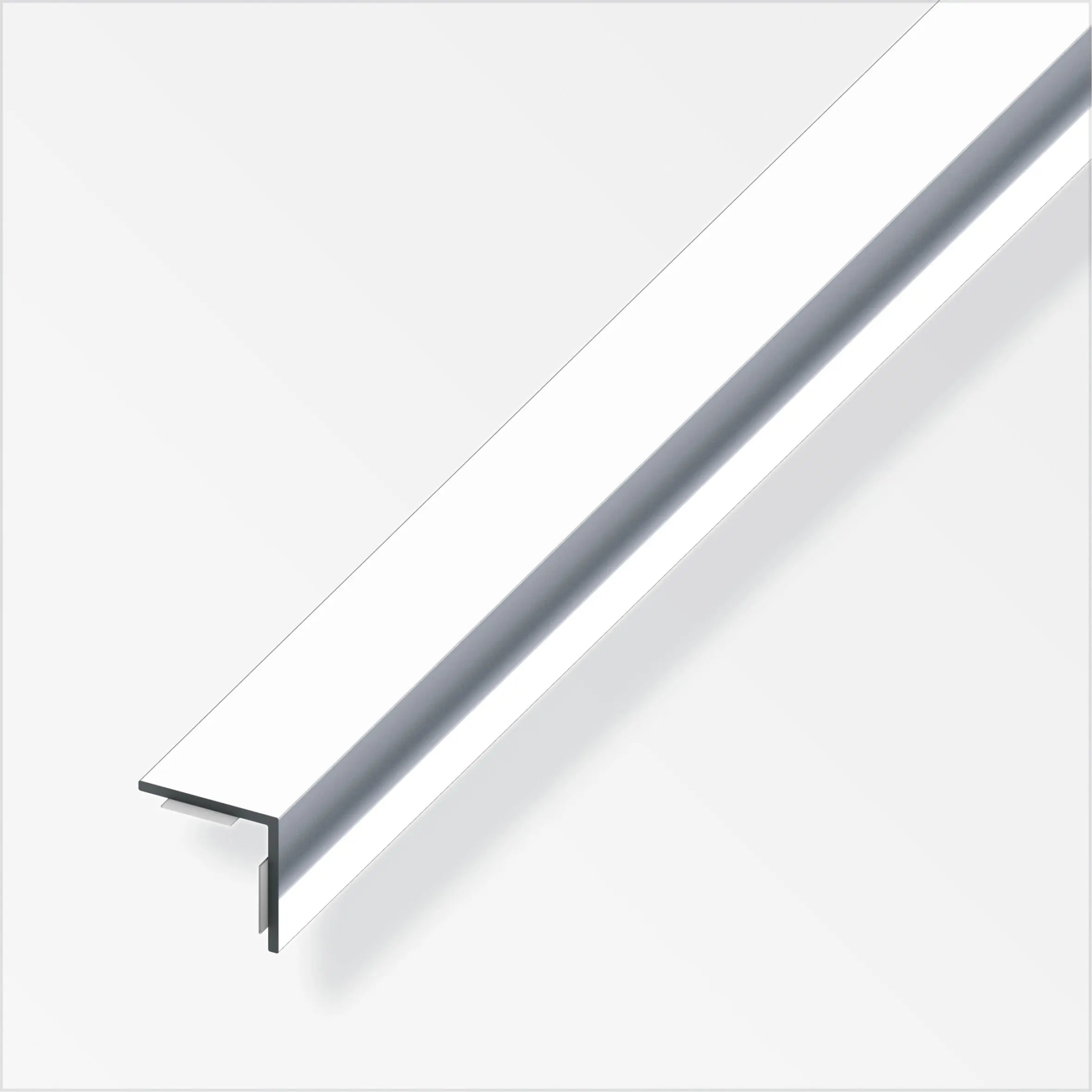 alfer Winkel 2.5 m, 20 x 20 mm PVC (Kunststoff) glatt Chromoptik