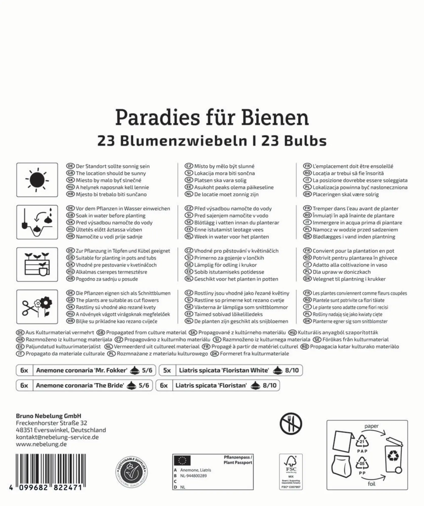 Kiepenkerl Mega-Pack Frühjahrsblumenzwiebel Blumenzwiebelmischung Paradies für Bienen 23 Stück