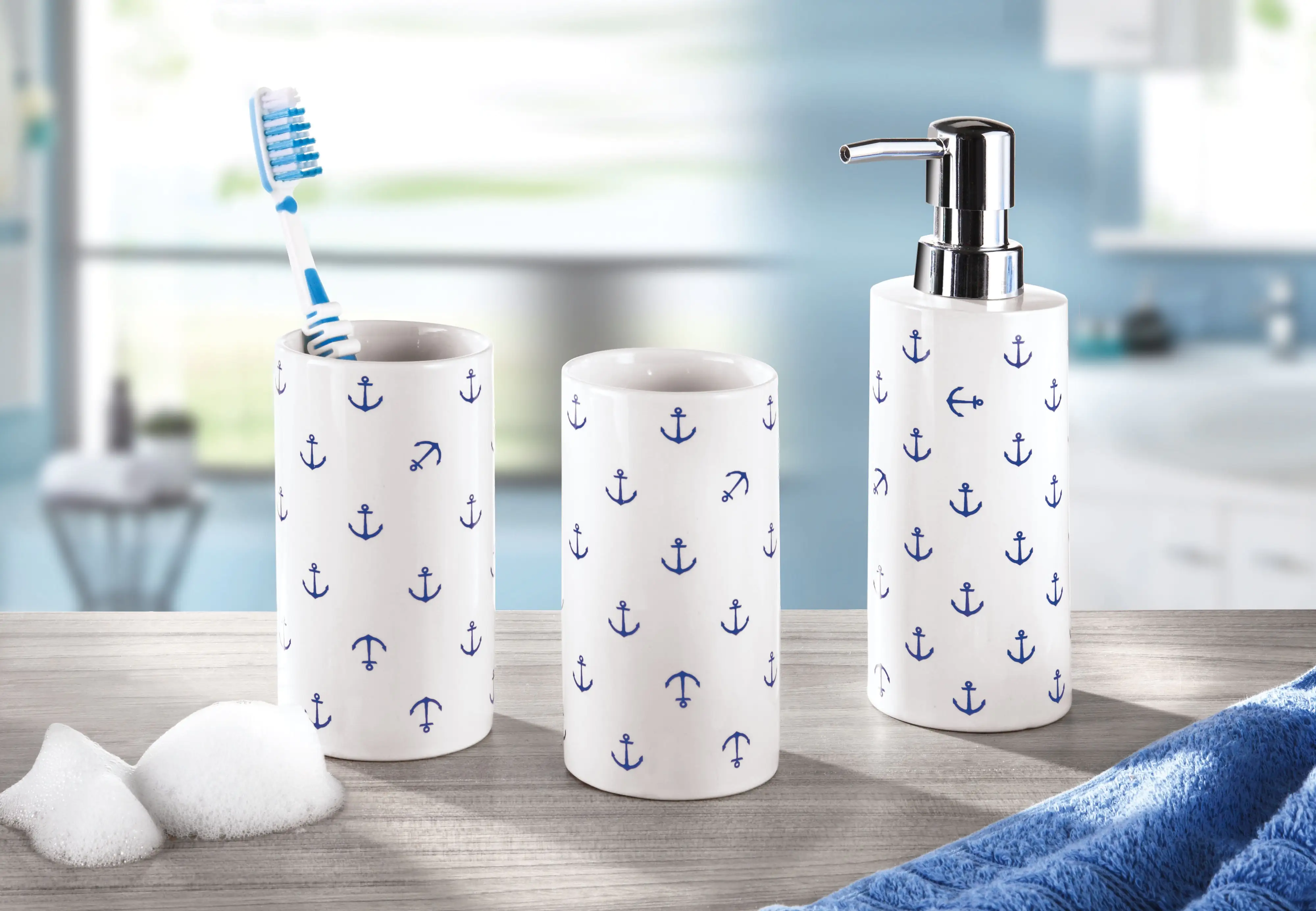 Kleine Wolke Seifenspender Anchor dunkelblau