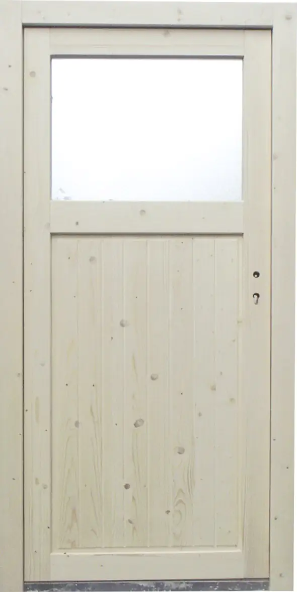 Meeth Nebeneingangstür Modell 05 980 x 1980 mm rechts, Fichte unbehandelt