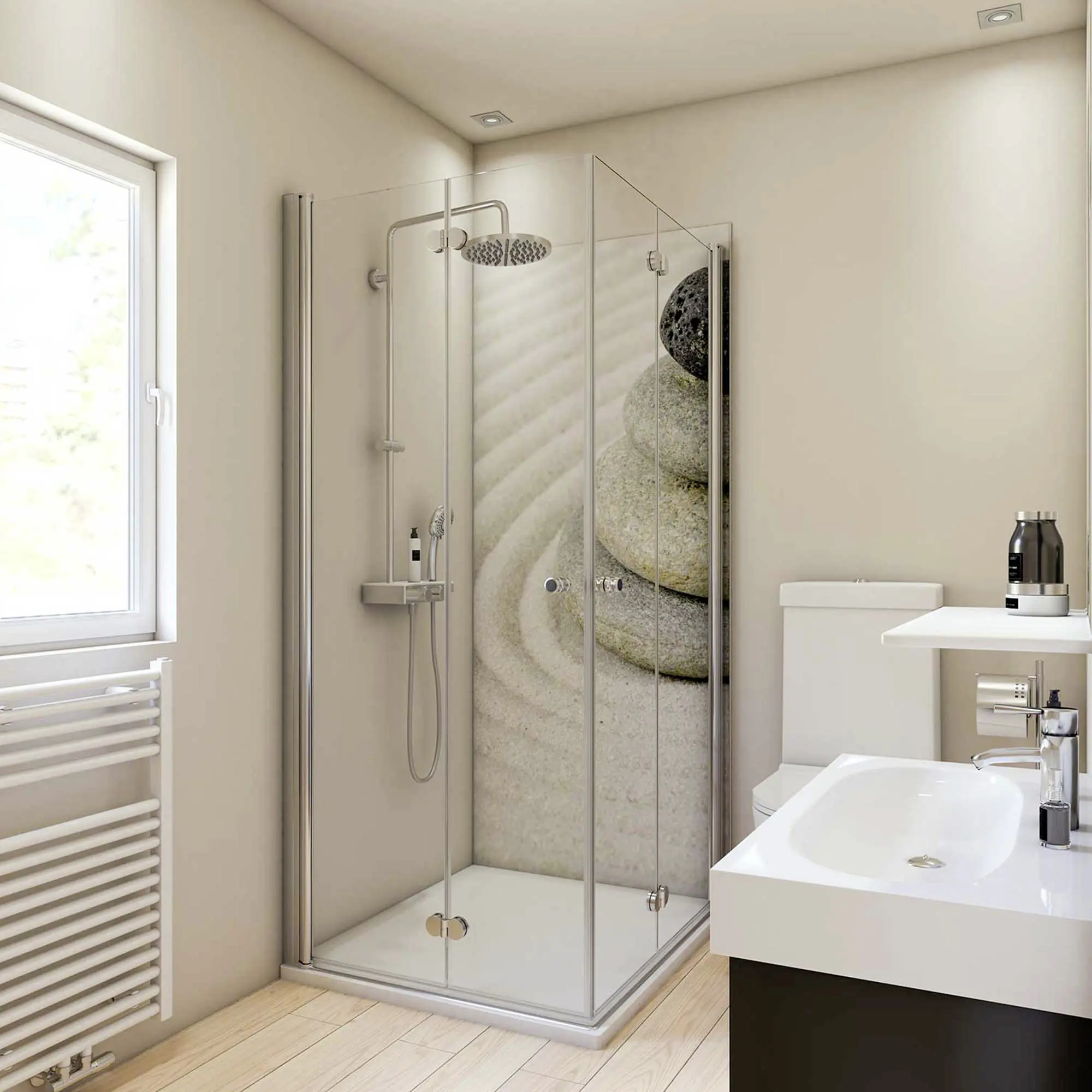 Breuer Duschrückwand Zen & Sand Foto 90x210x0,3 cm