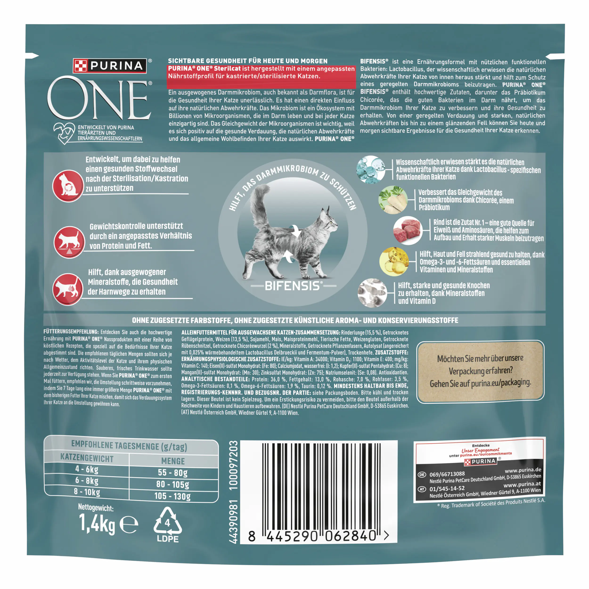 Purina One Sterilcat reich an Rind 1,4 kg
