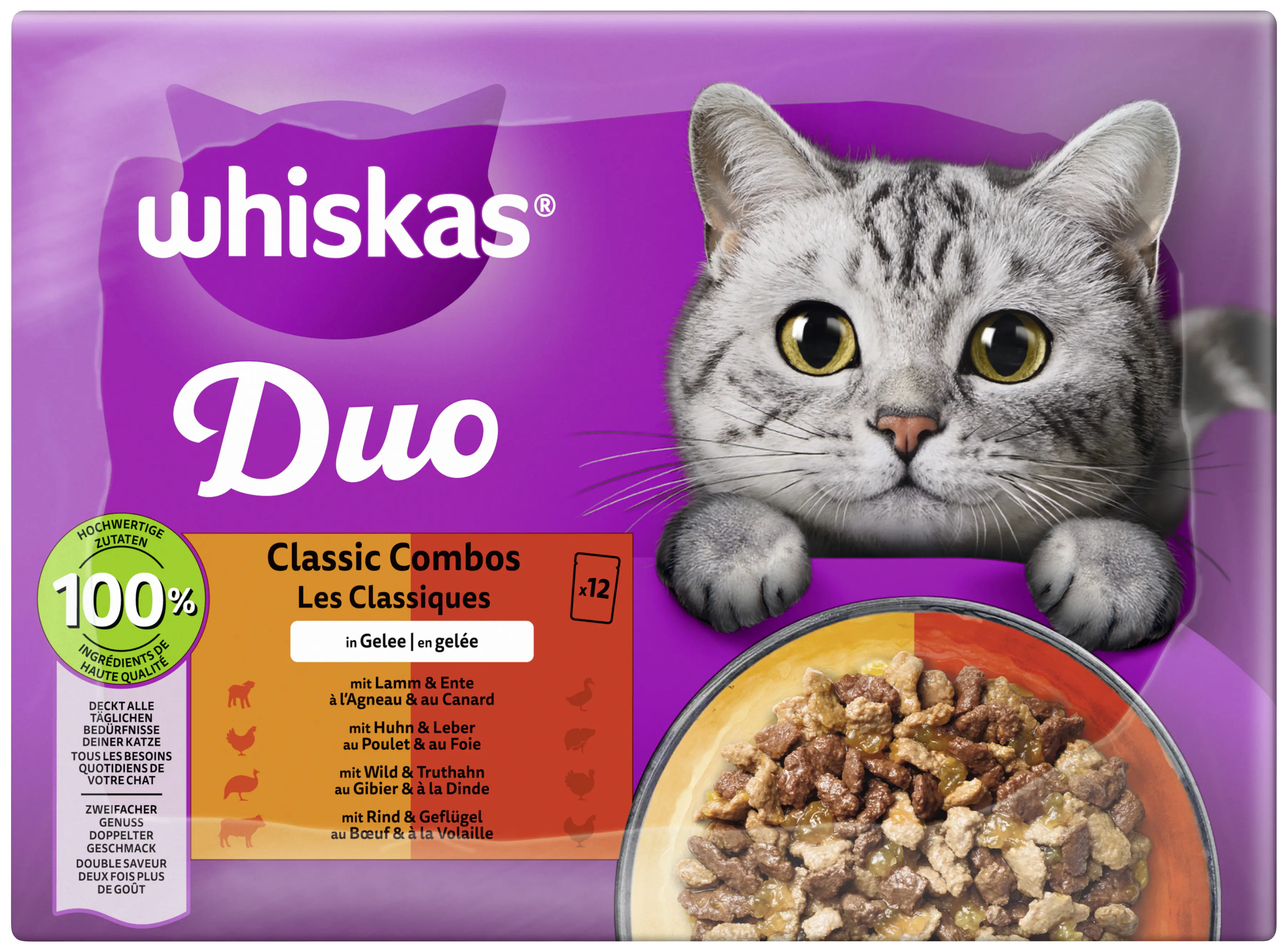 Whiskas Multipack Duo Classic Combos in Gelee Katzenfutter 12 x 85 g