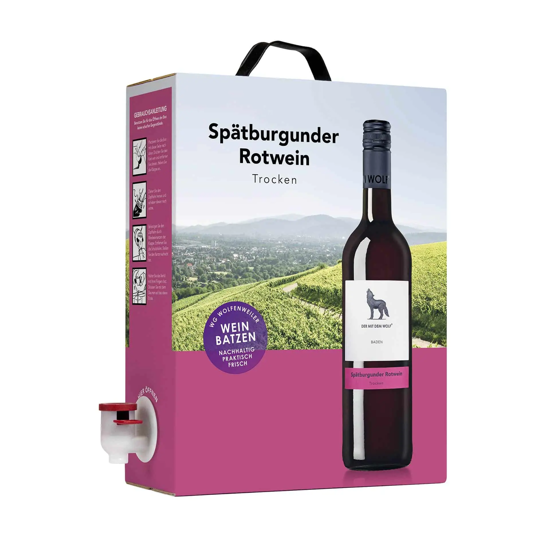 Der mit dem Wolf Rotwein Spätburgunder QW trocken Bag in Box 3,0l