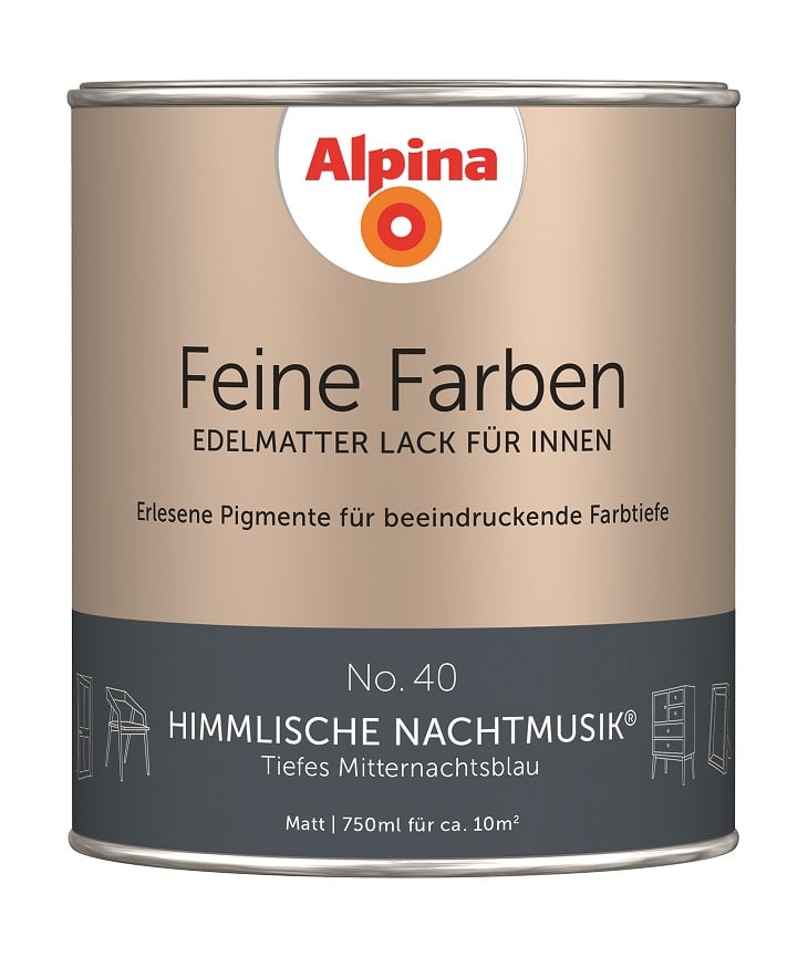 Alpina Feine Farben Lack No. 40 Himmlische Nachtmusik - mitternachtsblau 750 ml