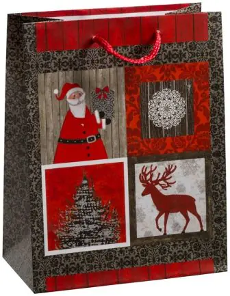 Duni Geschenktüte Christmas Mood braun/rot 17,8 x 22,9 cm