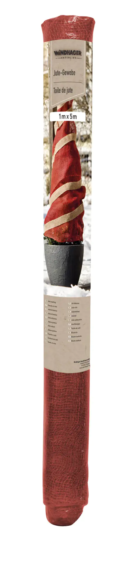 Windhager Jute-Gewebe 1 x 5 m, rot