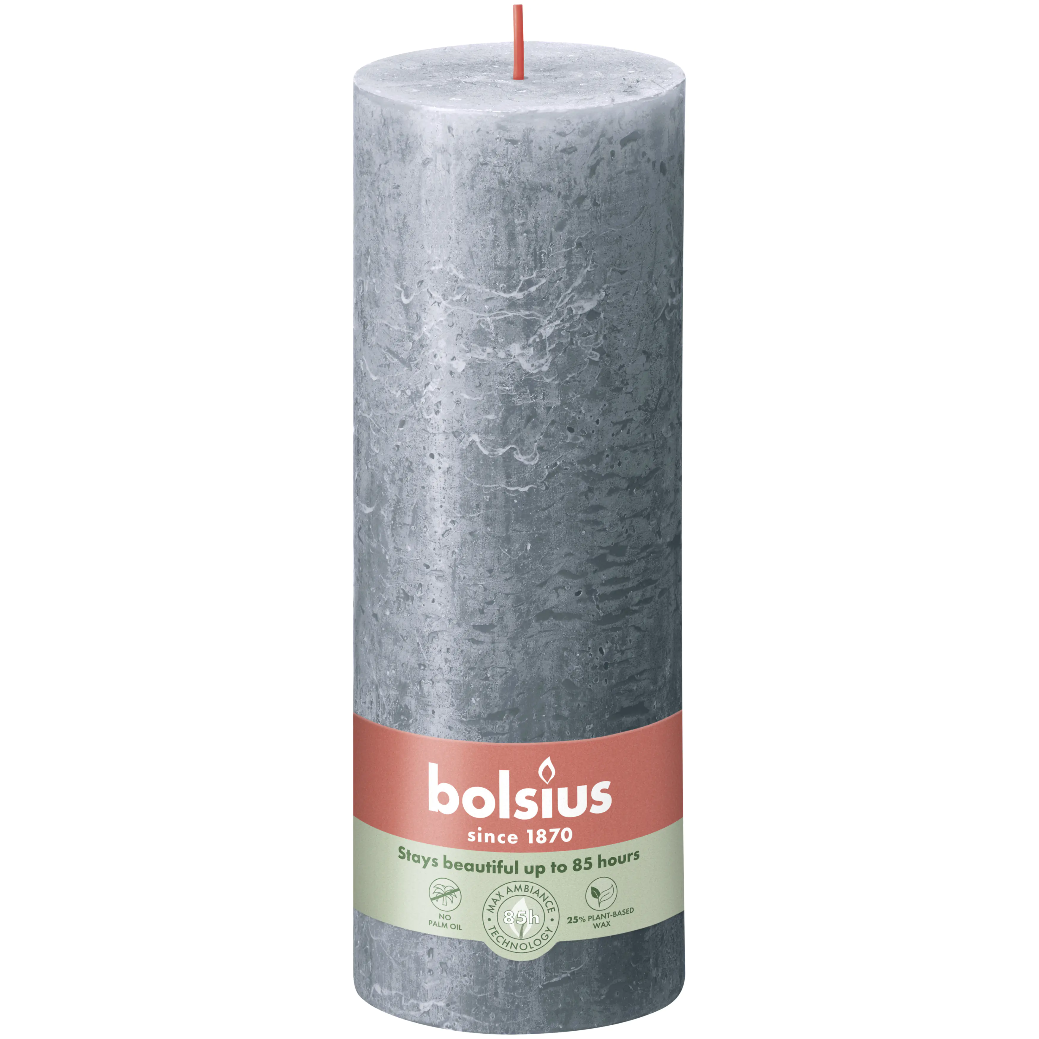 Bolsius Rustik Stumpenkerze 190/68 mm Schieferblau