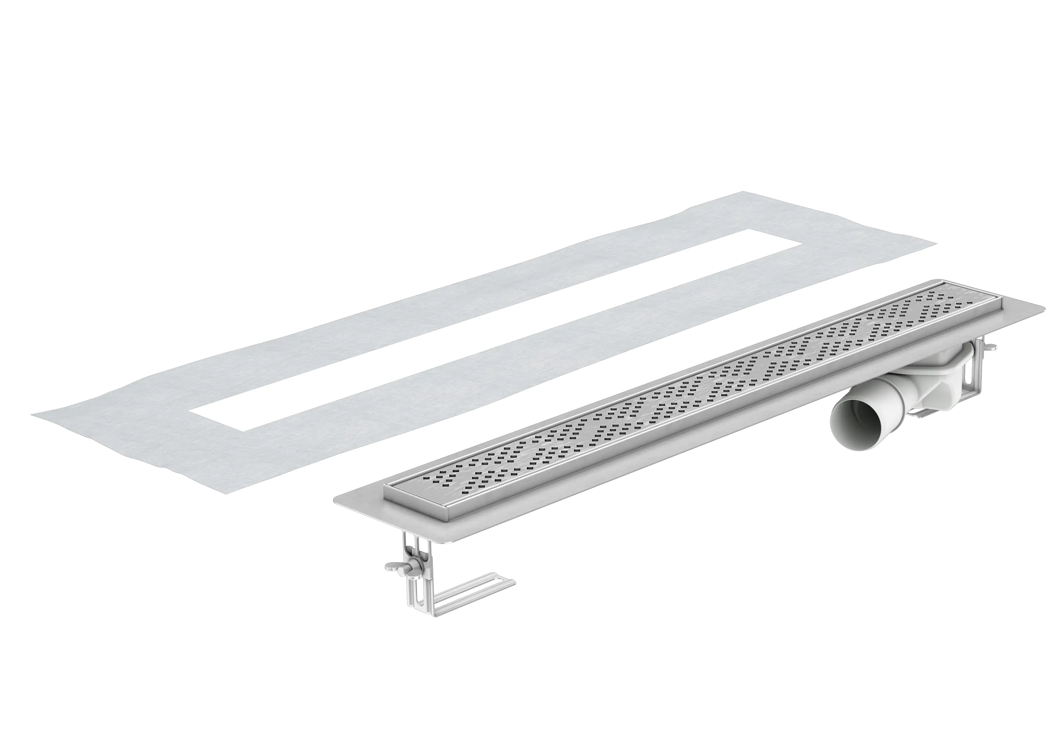 Aco RUG SELF Duschrinne Shark Comfort, L 98,5 x B 7 cm, Edelstahl