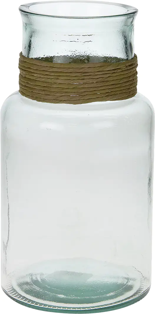 Dijk Glas mit Bast 15 x 15 x 28 cm