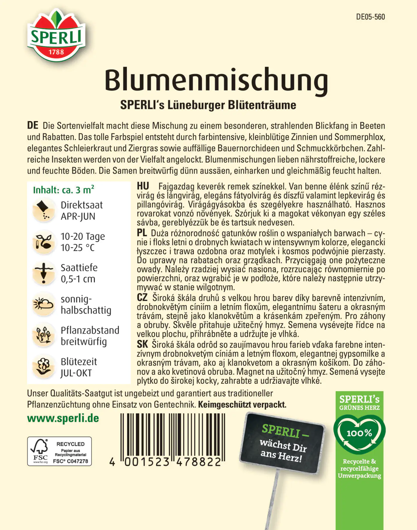 Sperli Blumenmischung Lüneburger Blütenträume