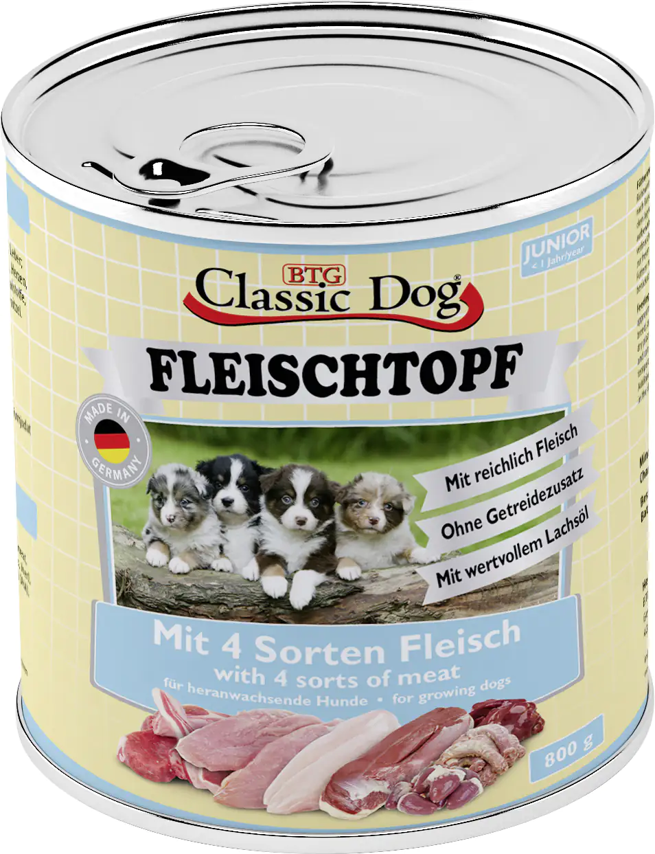 Classic Dog Fleischtopf Junior 4 Fleischsorten 800 g Junior