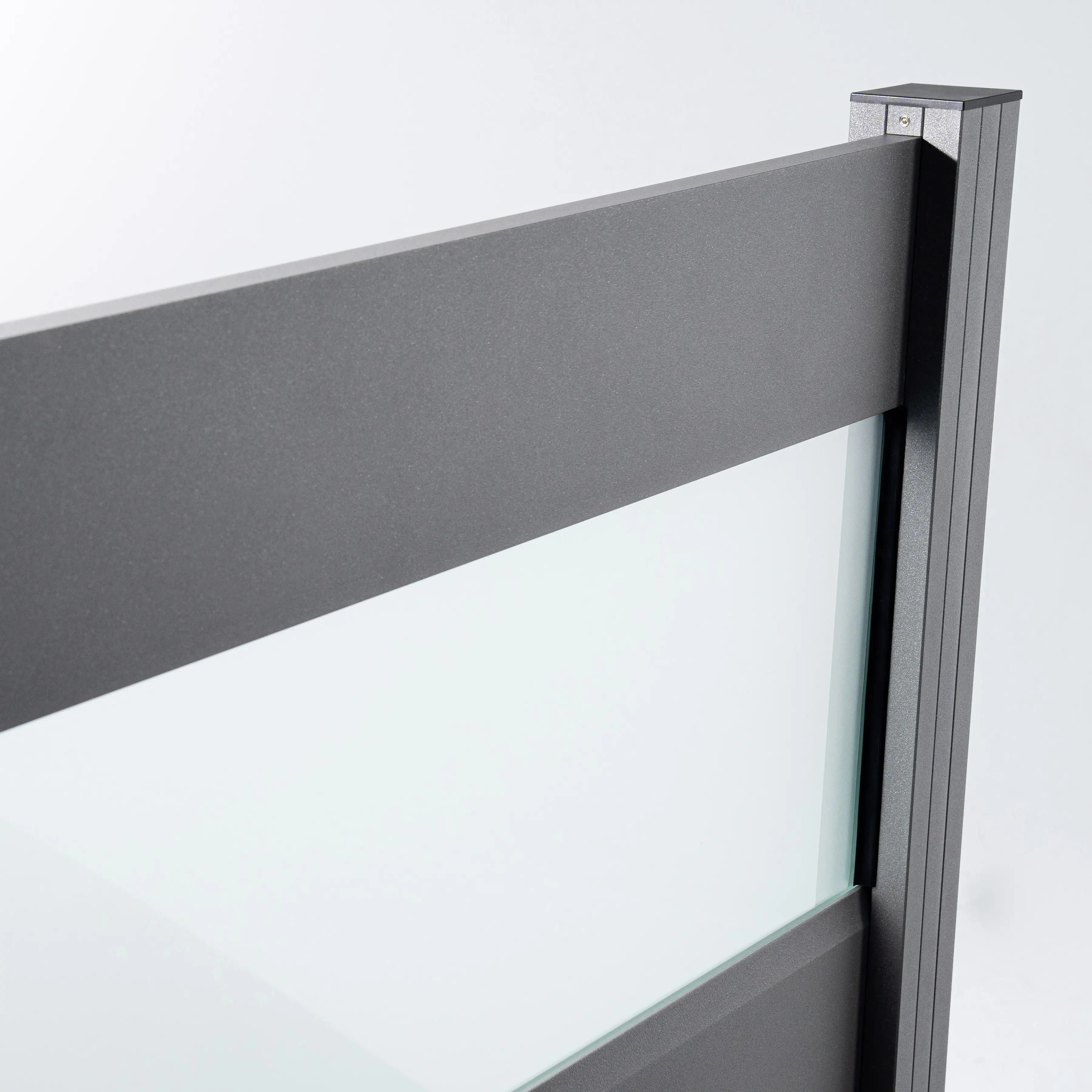 Ambiente Alu-Zaun Grundset Paneel 150 grau 187 x 124,2 cm  