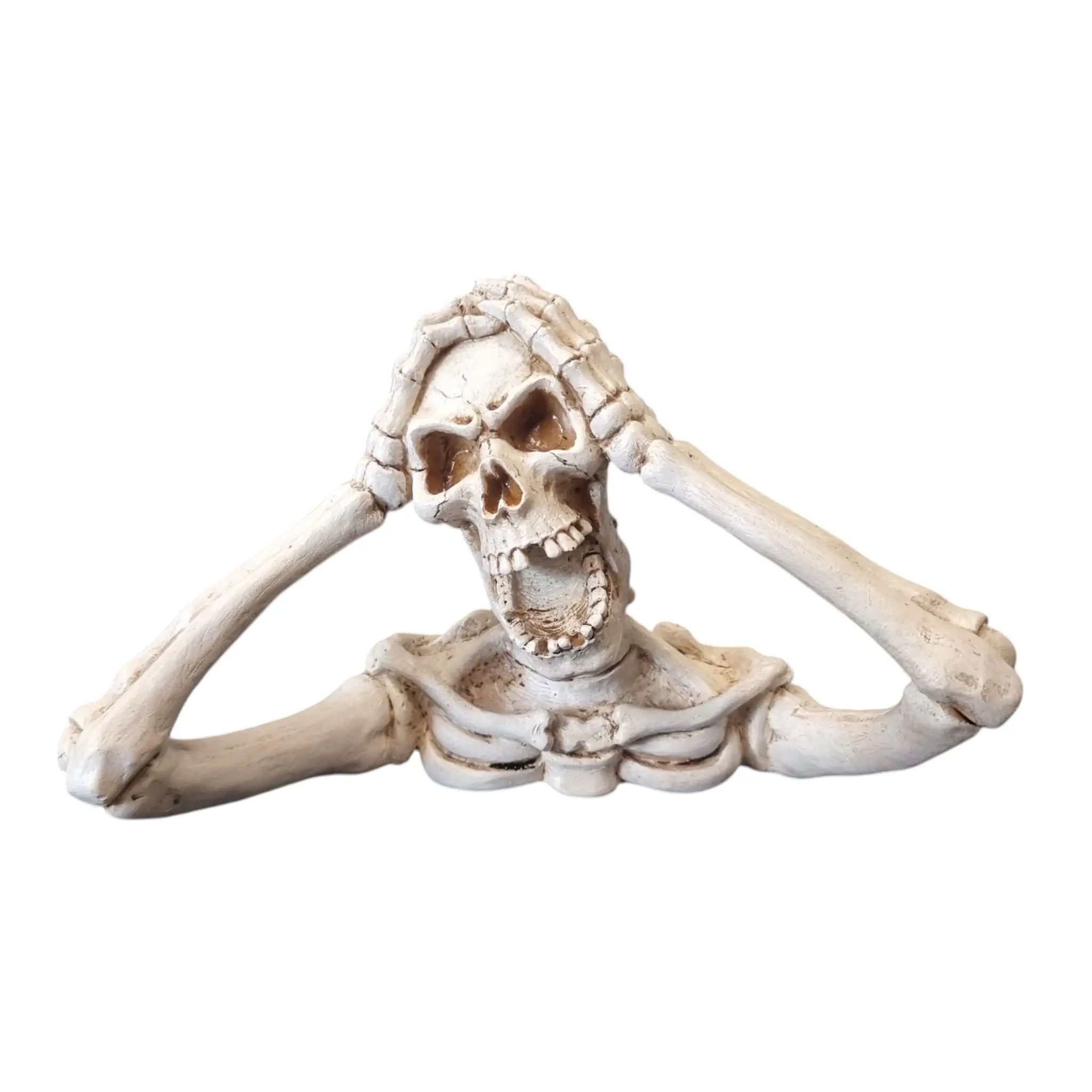 Dekofigur Skelett 18 x 24 x 16 cm weiß