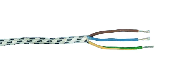 Bügeleisenleitung H03RT-F 3 x 0,75 - 1 Meter, schwarz/weiß