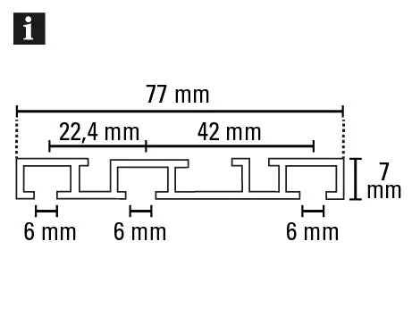 Gardinia Aluminium-Vorhangschiene 3-läufig, weiß, 150 cm