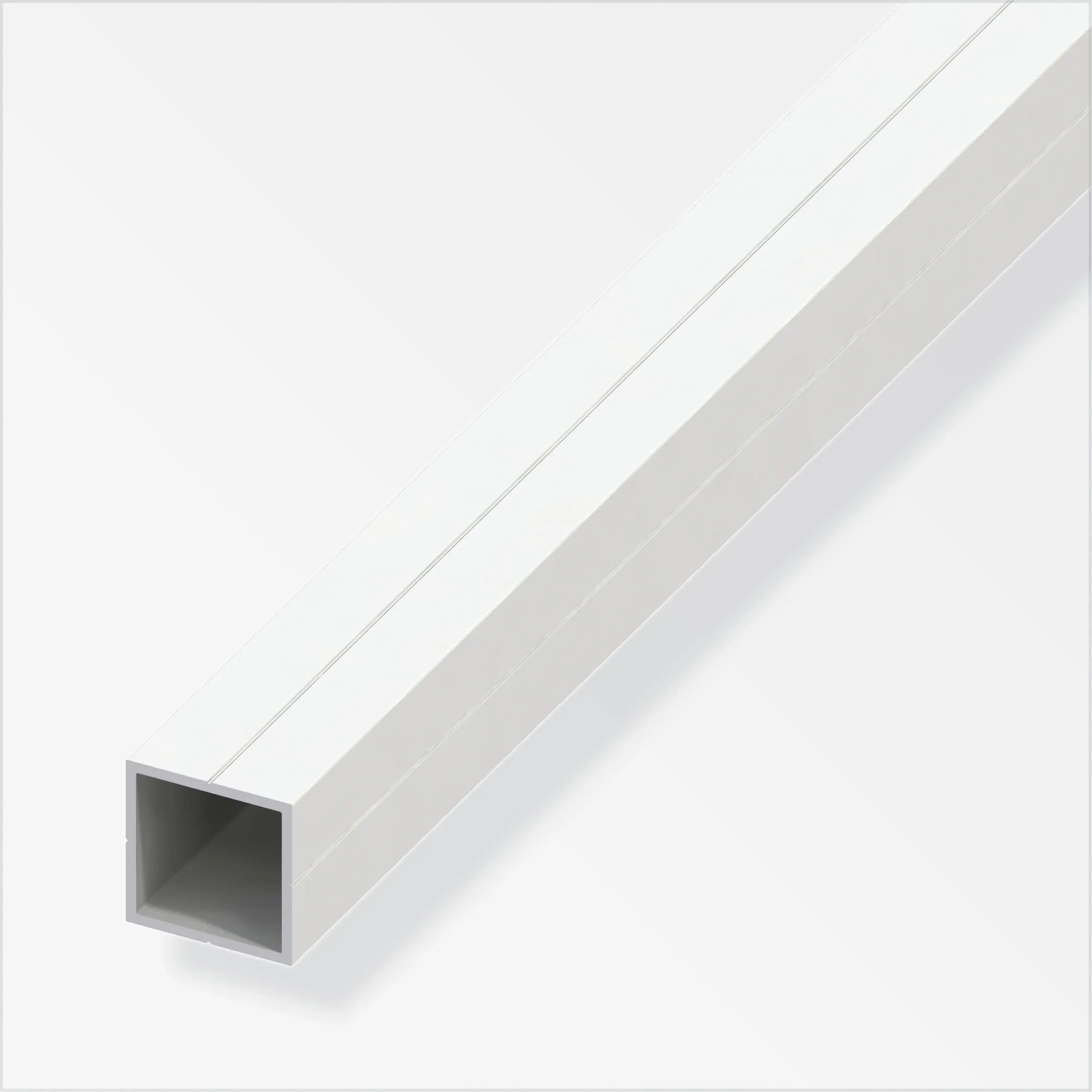alfer Quadratrohr 1 m, 11.5 x 1.5 mm PVC (Kunststoff) glatt weiss