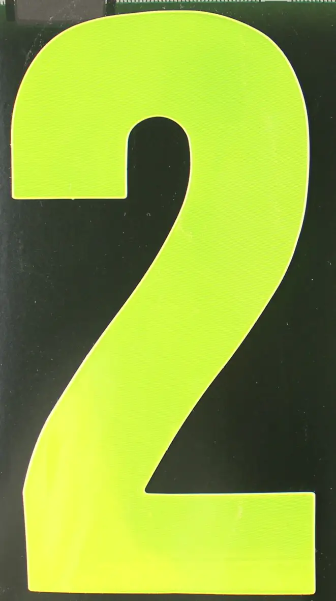 4004947548027 Conacord Reflektierende Klebezahl 2 gelb 170 mm "2"